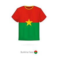 t-shirt design med flagga av Burkina faso. vektor