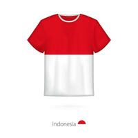 t-shirt design med flagga av Indonesien. vektor