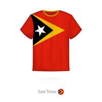 T-Shirt Design mit Flagge von Osten Timor. vektor