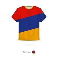 T-Shirt Design mit Flagge von Armenien. vektor