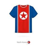 T-Shirt Design mit Flagge von Norden Korea. vektor