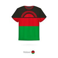 t-shirt design med flagga av malawi. vektor