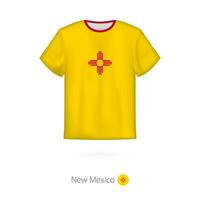 t-shirt design med flagga av ny mexico oss stat. vektor