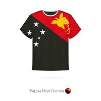 t-shirt design med flagga av papua ny guinea. vektor