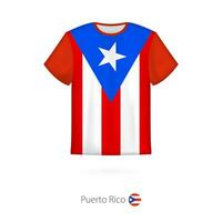 T-Shirt Design mit Flagge von puerto Rico. vektor