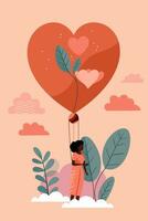 Liebe Valentinsgrüße Tag eben Vektor Illustration bunt Gruß Karte Design