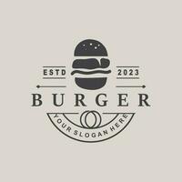 Burger Logo schnell Essen Design, heiß und köstlich Essen Vektor Schablone Illustration