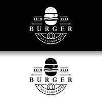 Burger Logo schnell Essen Design, heiß und köstlich Essen Vektor Schablone Illustration