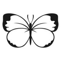 Vektor Schmetterling schwarz Silhouette isoliert auf Weiß Hintergrund. dekorativ Insekt Illustration