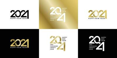 Sammlung von 2024 Neu Jahr Logo Text Symbol zum Kalender, Flyer und Banner Design Vorlage vektor