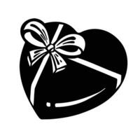 Silhouette, Urlaub Geschenk Logo mit Bogen, Vektor Illustration