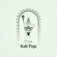 Lycklig kali puja. gudinna kali maa ansikte på social media mall design. diwali. affisch. Lycklig. kali. puja. reklam. posta. försäljning. vektor