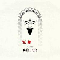 glücklich Kali Puja. Göttin Kali maa Gesicht auf Sozial Medien Vorlage Design. Diwali. Poster. glücklich. Kali. Puja. Werbung. Post. Verkauf. vektor