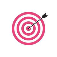 Rosa bullseye Pfeil Ziel Symbol. Pfeil Ziel Tor Marketing unterzeichnen. Pfeil Pfeil Logo Vektor. Gewinner Pfeil unterzeichnen. vektor