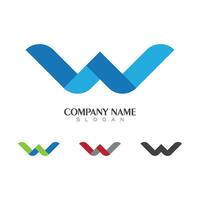 w Brief Logo Vorlage vektor