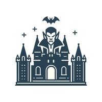 halloween gotik läskigt slott piktogram. vampyr dracula slott ikon. isolerat vektor illustration