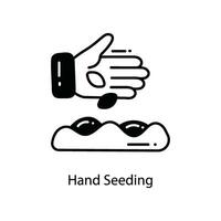 Hand Aussaat Gekritzel Symbol Design Illustration. Landwirtschaft Symbol auf Weiß Hintergrund eps 10 Datei vektor