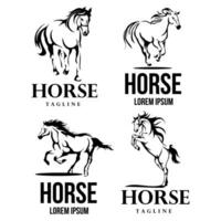 Sammlung von Linie Kunst Pferd Logo Design. vektor