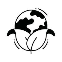 Öko Erde Gekritzel Symbol Design Illustration. Ökologie Symbol auf Weiß Hintergrund eps 10 Datei vektor