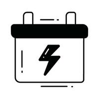 Batterie Gekritzel Symbol Design Illustration. Ökologie Symbol auf Weiß Hintergrund eps 10 Datei vektor