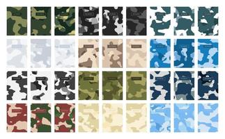 samling militär och armé kamouflage abstrakt omslag anteckningsbok vektor