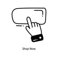 Geschäft jetzt Gekritzel Symbol Design Illustration. E-Commerce und Einkaufen Symbol auf Weiß Hintergrund eps 10 Datei vektor