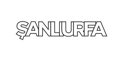 sanliurfa i de Kalkon emblem. de design funktioner en geometrisk stil, vektor illustration med djärv typografi i en modern font. de grafisk slogan text.