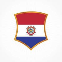 paraguay flagga vektor med sköldram