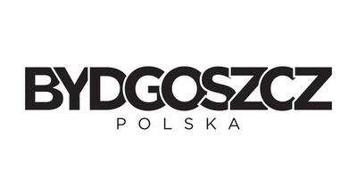 bydgoszcz i de polen emblem. de design funktioner en geometrisk stil, vektor illustration med djärv typografi i en modern font. de grafisk slogan text.