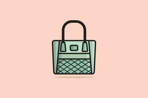 trendig handväskor eller kvinna tillbehör mode påsar vektor illustration. skönhet mode objekt ikon begrepp. flickor mode handväska vektor design.