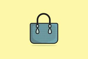 modern Designer Damen Handtasche Vektor Illustration. Schönheit Mode Objekte Symbol Konzept. Mädchen Mode Geldbörse Vektor Design isoliert auf Gelb Hintergrund.