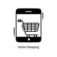online Einkaufen Gekritzel Symbol Design Illustration. E-Commerce und Einkaufen Symbol auf Weiß Hintergrund eps 10 Datei vektor