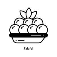 falafel klotter ikon design illustration. mat och drycker symbol på vit bakgrund eps 10 fil vektor