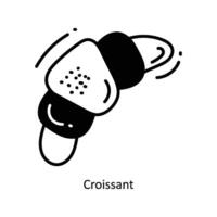 Croissant Gekritzel Symbol Design Illustration. Essen und Getränke Symbol auf Weiß Hintergrund eps 10 Datei vektor