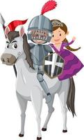 ritter und prinzessin reiten vektor