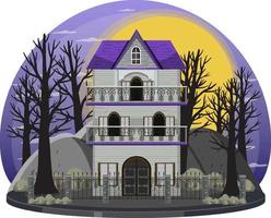 halloween spökhus på vit bakgrund vektor