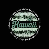 Vektor Illustration auf das Thema von Hawaii Sommer- Strand. T-Shirt Grafik, Poster, Banner, Flyer, drucken und Postkarte