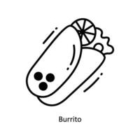 Burrito Gekritzel Symbol Design Illustration. Essen und Getränke Symbol auf Weiß Hintergrund eps 10 Datei vektor