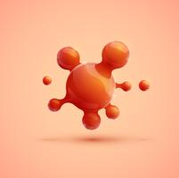 Orange realistisches Molekül, Vektor