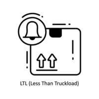 ltl mindre än truckloaden klotter ikon design illustration. logistik och leverans symbol på vit bakgrund eps 10 fil vektor