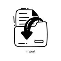 importieren Gekritzel Symbol Design Illustration. Logistik und Lieferung Symbol auf Weiß Hintergrund eps 10 Datei vektor