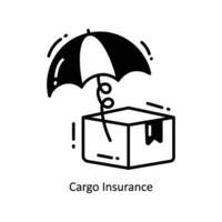 Ladung Versicherung Gekritzel Symbol Design Illustration. Logistik und Lieferung Symbol auf Weiß Hintergrund eps 10 Datei vektor