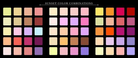 Sonnenuntergang Palette. Trend Farbe Palette leiten Vorlage. ein Beispiel von ein Farbe Palette. Prognose von das Zukunft Farbe Trend. Spiel Farbe Kombinationen. Vektor Grafik. eps 10.