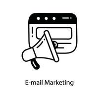 Email Marketing Gekritzel Symbol Design Illustration. Marketing Symbol auf Weiß Hintergrund eps 10 Datei vektor