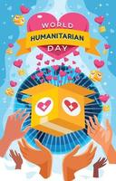 Poster zum Welttag der humanitären Hilfe mit Hilfsbox