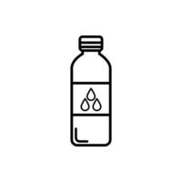 flaska vatten plast linje stil ikon vektor