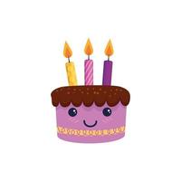 Grattis på födelsedagen tårta tecknad vektor design