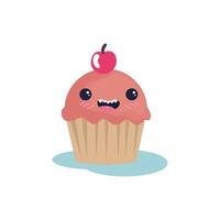 isolierte Cupcake Dessert Cartoon-Vektor-Design vektor