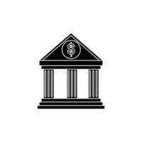 Bankstruktur Fassade isolierte Symbol vektor