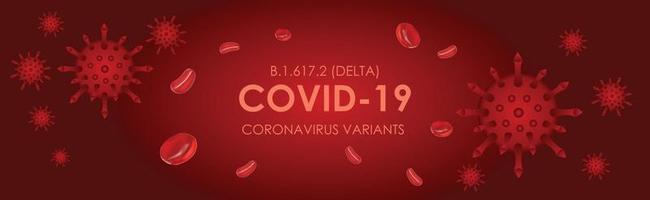 Covid Delta neue Variante Coronavirus b.1.617.2 vektor